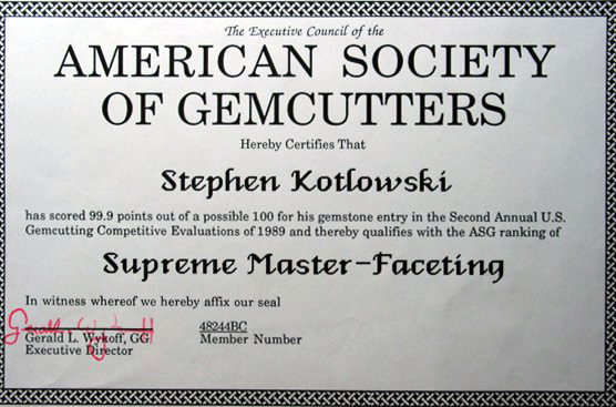 Stephen Kotlowski Master Faceting