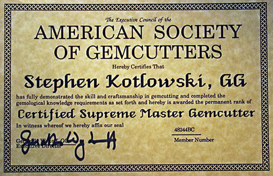 Stephen Kotlowski Supreme Master Gemcutter