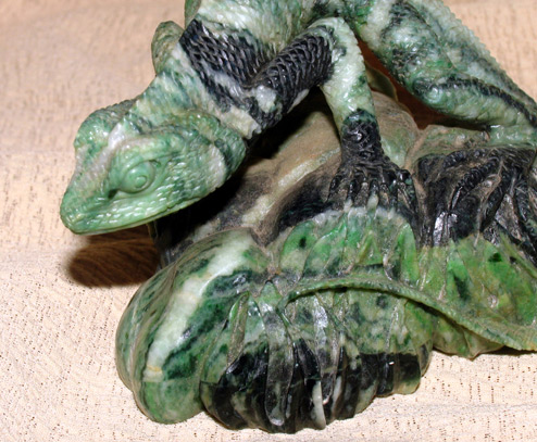 carved jade lizard