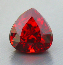 published glowing red ruby from madagascar