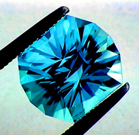 All That Glitters proprietary cutting design in blue tourmaline