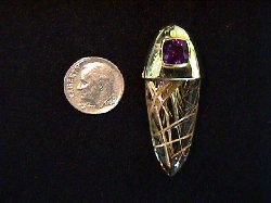 rutilated quartz bullet pendant