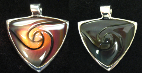 rainbow obsidian sterling pendant