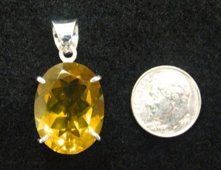 honey quartz sterling pendant