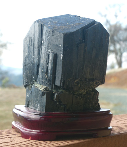 large chinese black tourmaline crystal