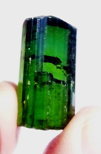 bright green tourmaline crystal, minas gerais