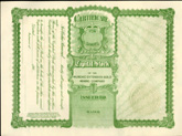 uncancelled 1906 mining stock certificate - back