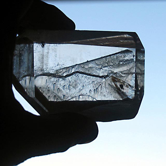 rare and wonderful etched quartz with natural scene