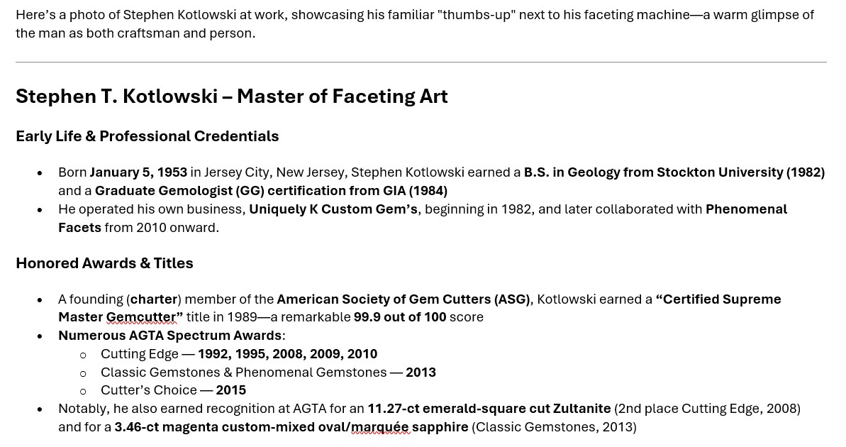 Stephen Kotlowski awards