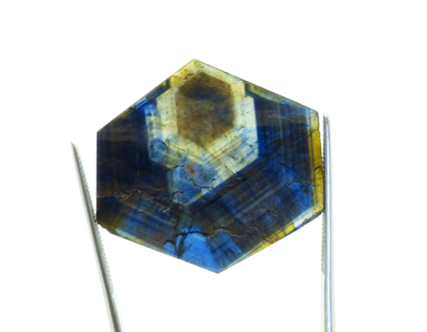 multi-colored sapphire crystal slice