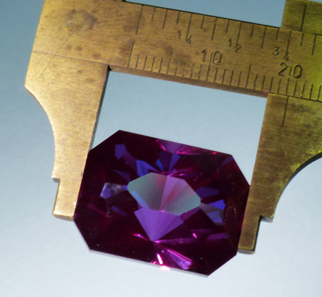 large fine U.S. faceted synthetic alexandrite