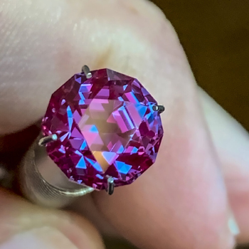synthetic alexandrite faceted from All That Glitters Rough